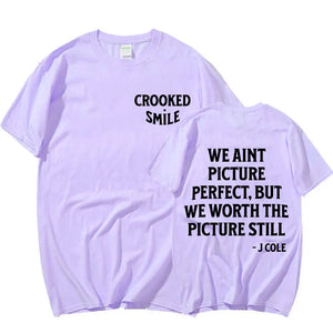 J Cole Dreamville Crooked Smile Lyrics Graphic T Shirt Summer Men Women Casual Cotton Tshirt Fashion Oversized Unisex Streetwear