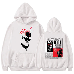 Rapper Playboi Carti Hoodie Music Album Whole Lotta Red Harajuku Hooded Sweatshirt Men's Hip Hop Gothic Hoodies Cool Streetwear