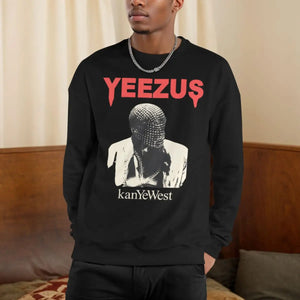 Men Kanye West Yeezus Casual Long Sleeves Sweatshirts Fleece Lined Hip Hop Rap Pullover Crewneck Sweatshirt Hoodie