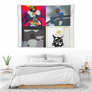 j cole minimal albums Tapestry Tapete For The Wall Home Decor Aesthetic Funny Room Decor Cute Tapestry