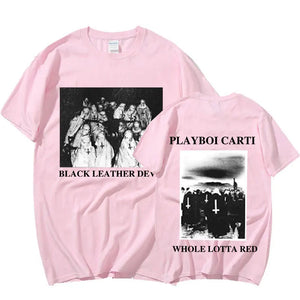 Rapper Playboi Carti T-shirts Devil Hip Hop Fashion Oversized T-shirt Streetwear Music Album Whole Lotta Red Short Sleeve Tees