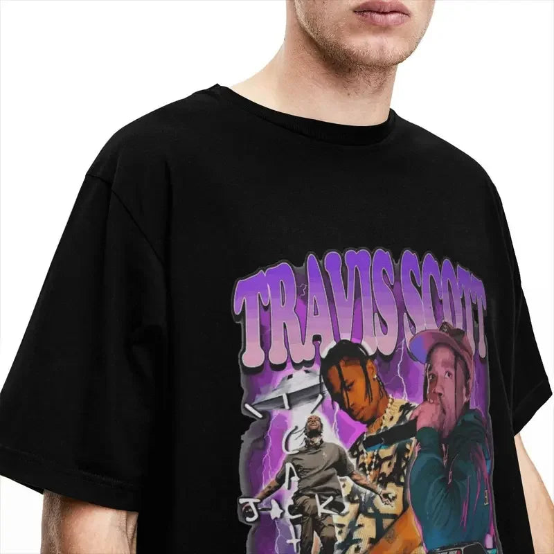 Y2K Men Women'S Travis Rap Scotts Merch Cotton T- Clothing Humor Tee Shirt All Seasons